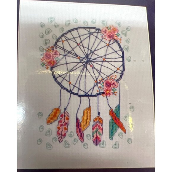 Artiste Mini Counted Cross-Stitch Kit Blue Dreamcatcher DIY Craft Kit - Picture 2 of 3